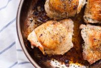 Crispy Pan-Seared Chicken Thighs with Garlic Herb Butter
