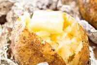 Crispy Grilled Baked Potatoes with Garlic Herb Butter