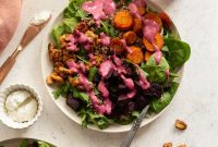 Roasted Beet & Carrot Salad with Maple-Candied Walnuts