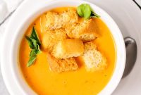 Roasted Tomato Soup Recipe with Garlic and Basil