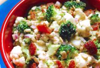 Crunchy Broccoli and Cauliflower Salad with Zesty Lemon Dressing