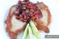 Pork Chops with Saskatoon Berry and Green Apple Chutney