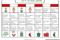 Elf on the Shelf December Countdown Calendar Ideas