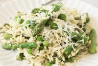 Lemon Orzo with Asparagus, Parmesan & Spring Peas