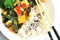 Spicy Thai Red Curry Tofu Recipe with Coconut Milk