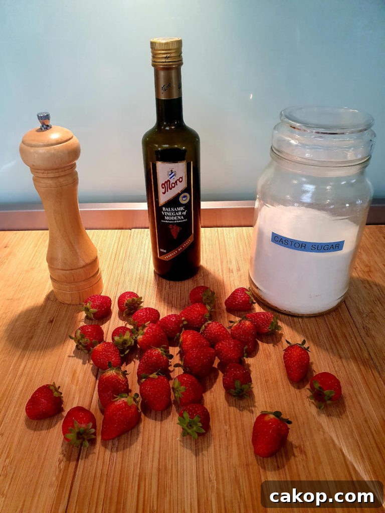 Strawberry balsamic black pepper popsicle ingredients