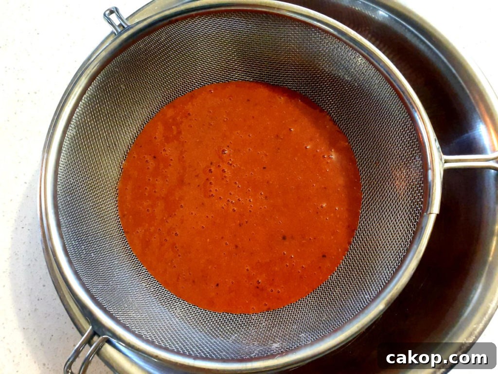 Straining popsicle mix