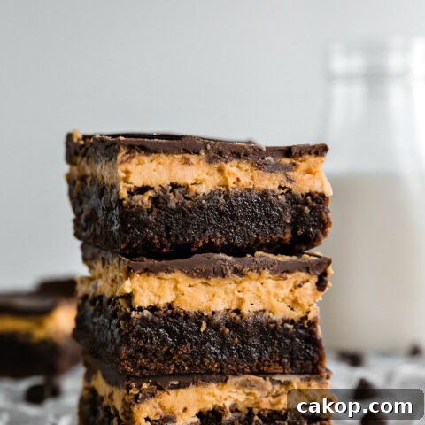 Stack of 3 Gluten-free Buckeye Brownies