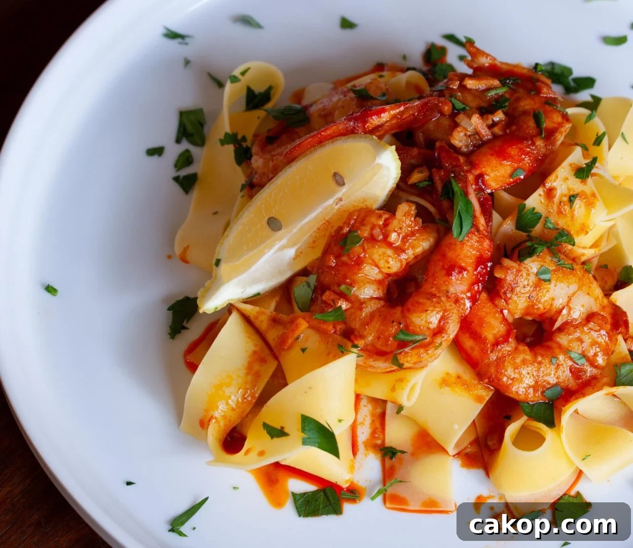 Pappardelle With Spanish Spiced Shrimps