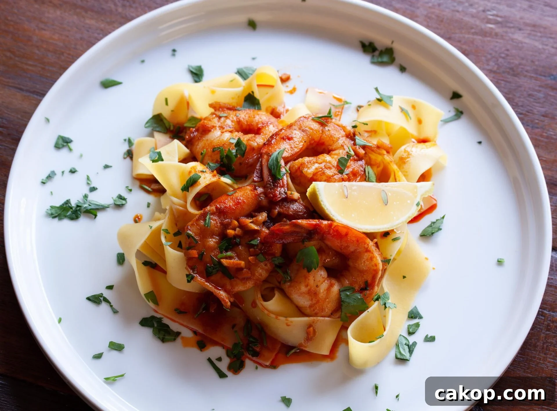 Pappardelle with Spanish Spiced Shrimps