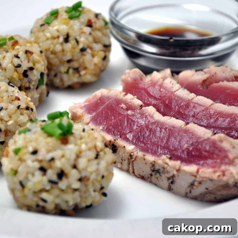 Sushi Balls and Seared Tuna