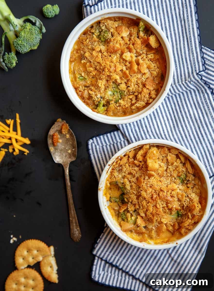 broccoli-cheese-and-rice-casserole Broccoli cheese and rice casserole, small batch for two. Small casseroles.