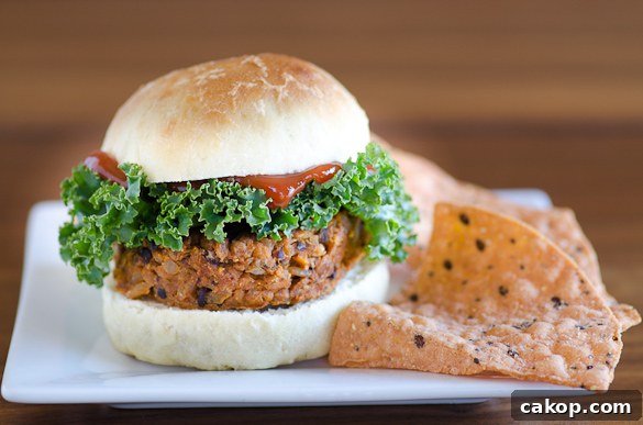 sweet potato black bean burger on a bun