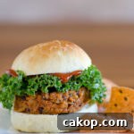Sweet Potato Black Bean Veggie Burger - simple and satisfying healthy meatless meal.