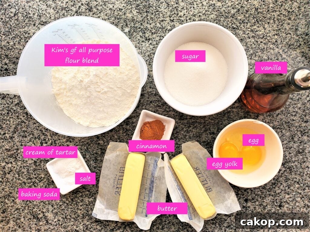 Perfect Gluten-Free Snickerdoodle Recipe for Soft, Chewy Cookies 3 picture of all ingredients required