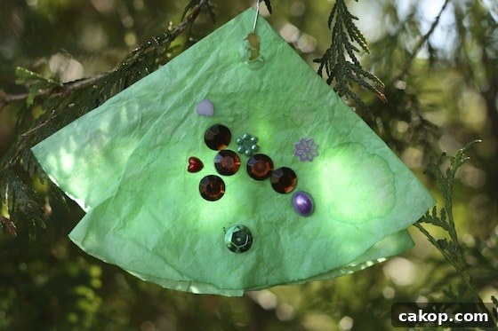 Coffee Filter Christmas Tree Ornaments Ideas and How to Make Them 10 coffee tree ornament made by toddler