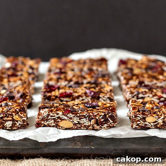 Sliced vegan granola bars on parchment.