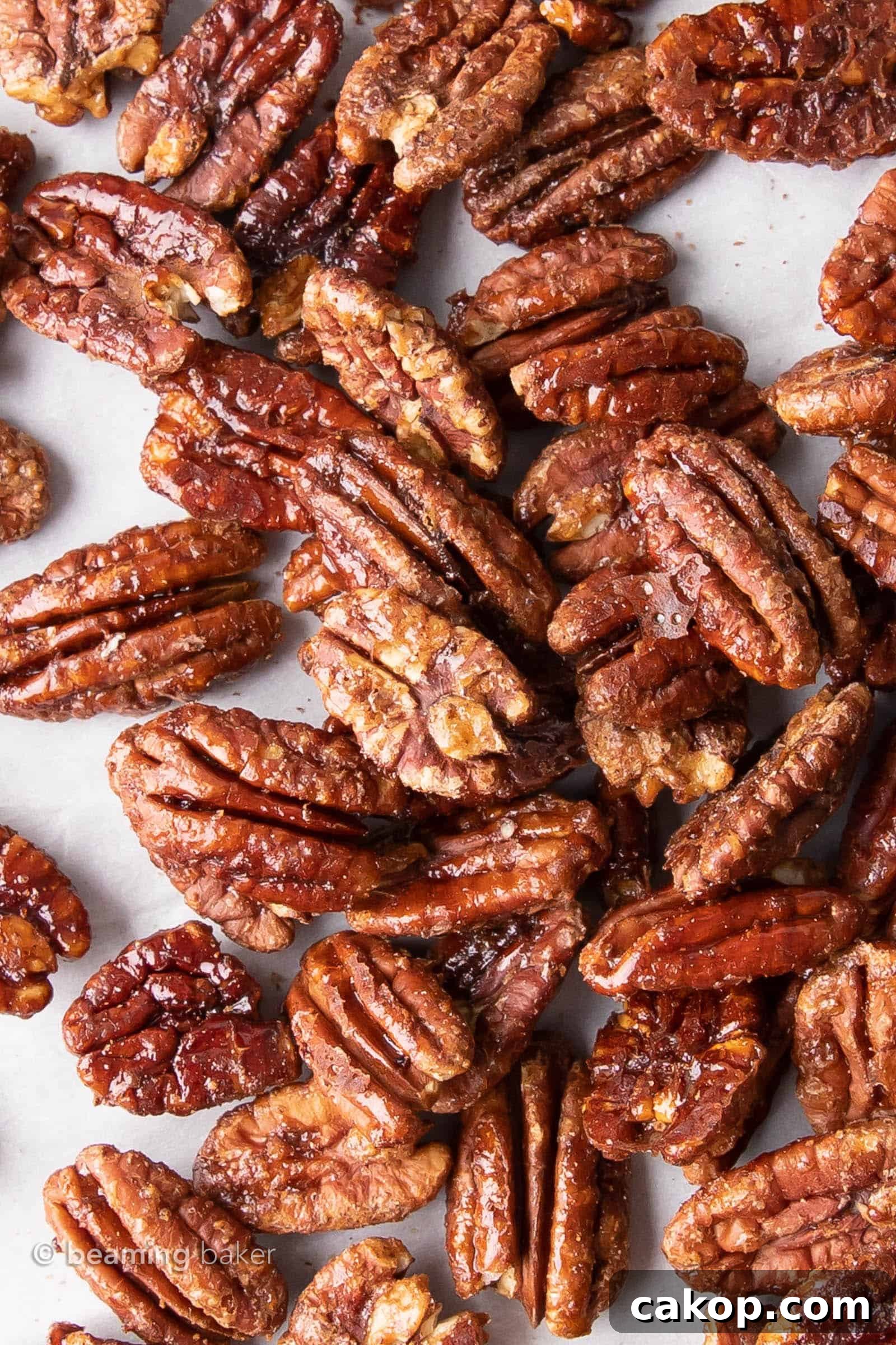 Vegan Candied Pecans with 4 Simple Ingredients 5 Vegan Candied Pecans: glazed oven-roasted pecans