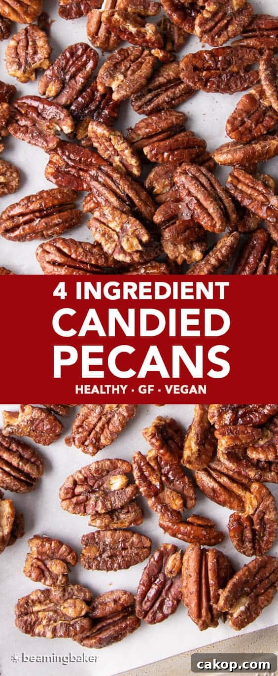 Vegan Candied Pecans with 4 Simple Ingredients 7 Vegan Candied Pecans: glazed oven-roasted pecans