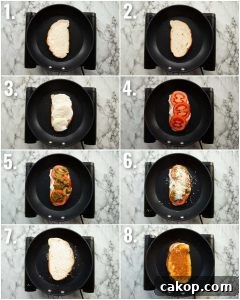 8 step by step photos showing how to make a tomato grilled cheese