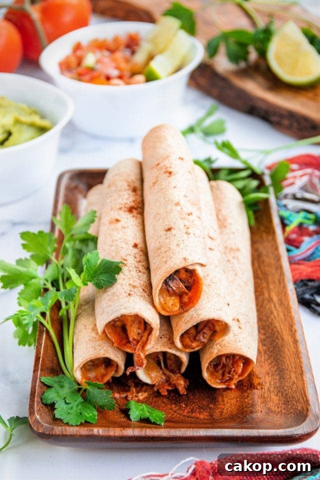 Air Fryer Mushroom and Cheese Taquitos