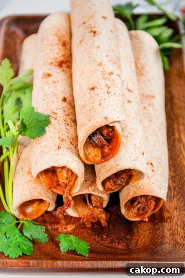 Air Fryer Mushroom and Cheese Taquitos