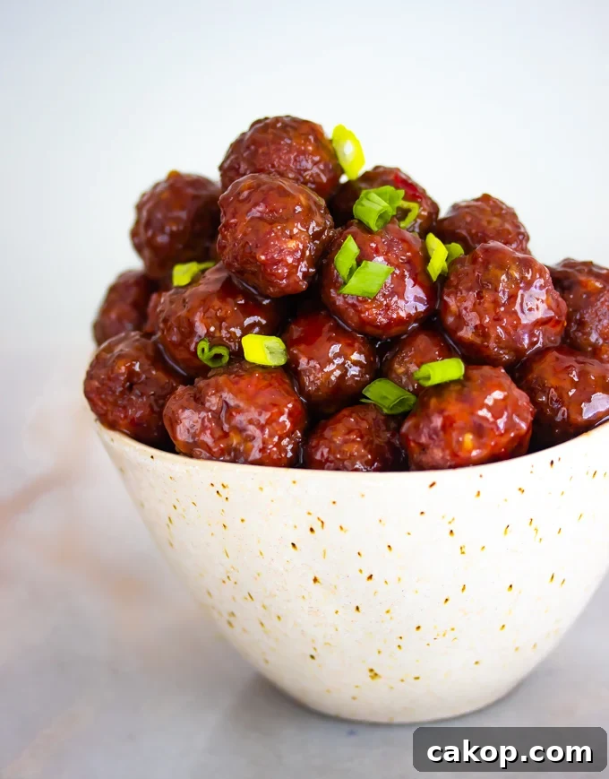 Grape jelly Meatballs in a bowl