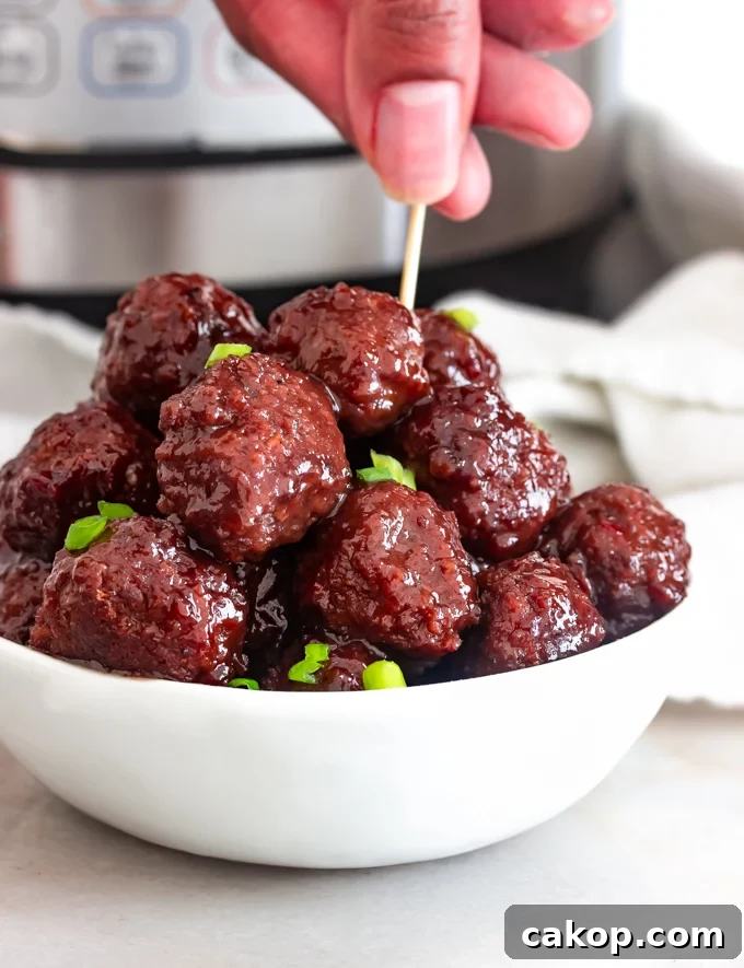 Grape jelly Meatballs in a bowl