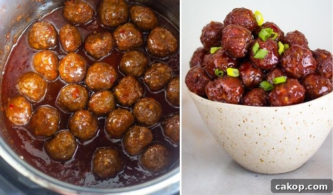 Homemade meatballs with jelly and chili sauce 