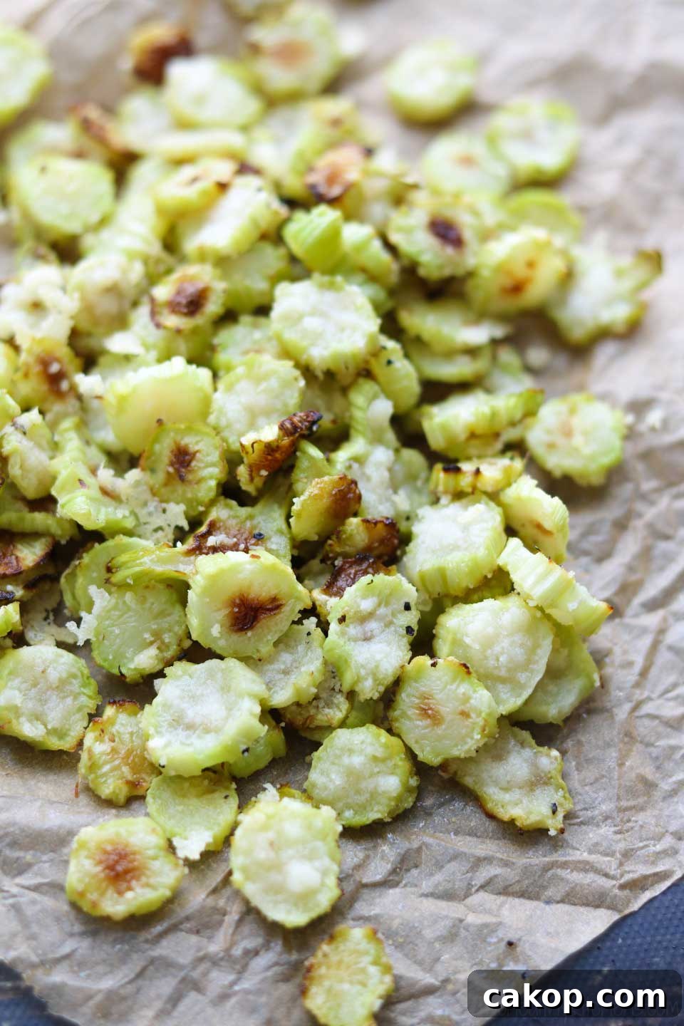 Parmesan Roasted Broccoli Stalks have just a few simple ingredients. They’re such a simple solution to the question of what to do with broccoli stalks!