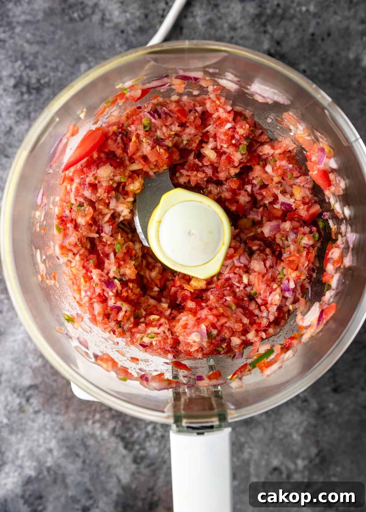 blended ingredients in a food processor