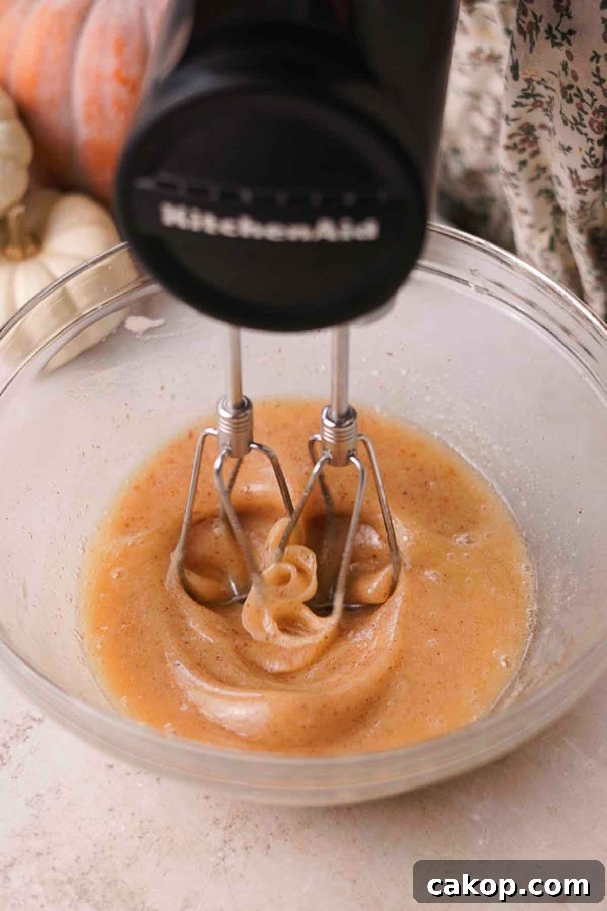 Creamy Pumpkin Pie Bars with Gingersnap Crust 7 mixing brown butter and sugar