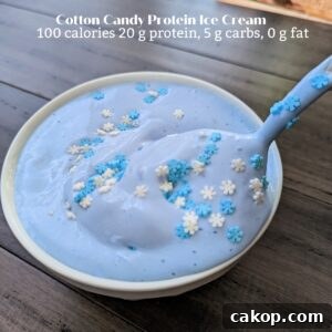 Cotton Candy Protein Ice Cream Made with One Ingredient 4 cotton candy protein ice cream with calories and macros (Custom)