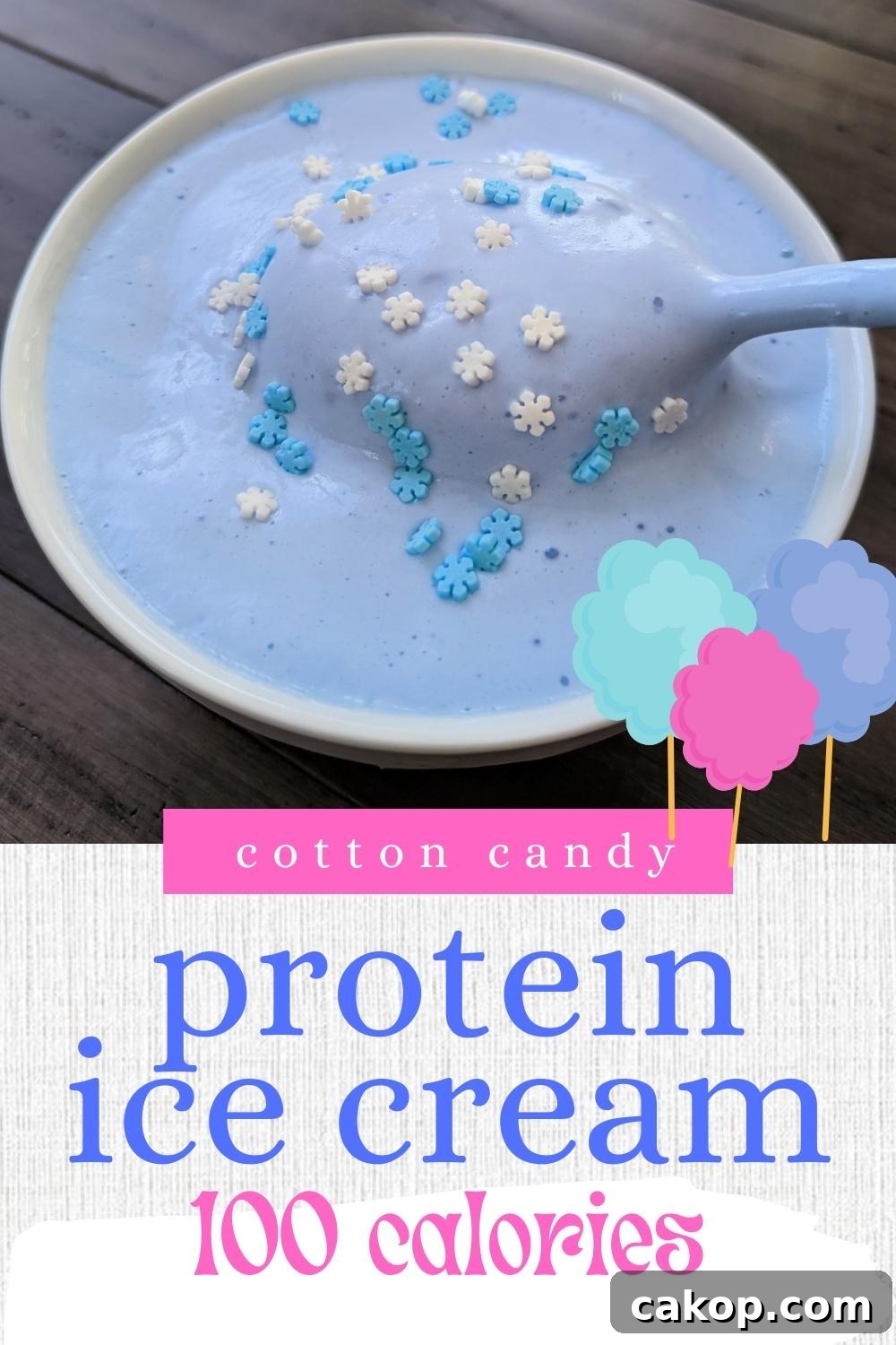 Cotton Candy Protein Ice Cream Made with One Ingredient 5 Cotton Candy Protein ice cream 100 calories and 20 g protein