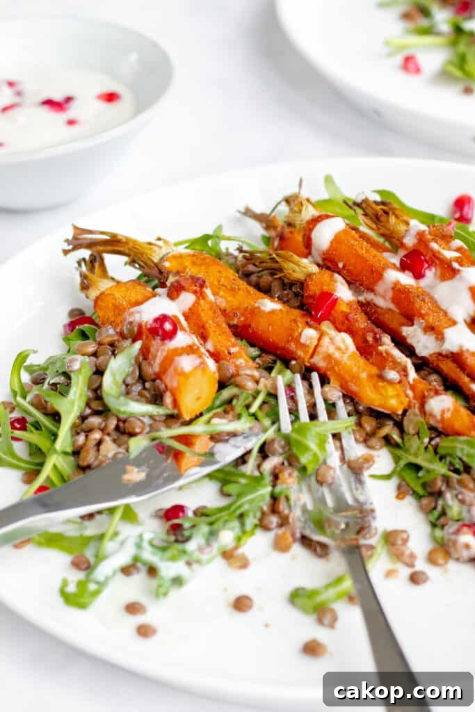Spiced Carrot and Lentil Salad with Cumin & Herb Dressing 2 Spiced Carrot & Lentil Salad - Healthy, GF & Vegan! Georgie Eats.
