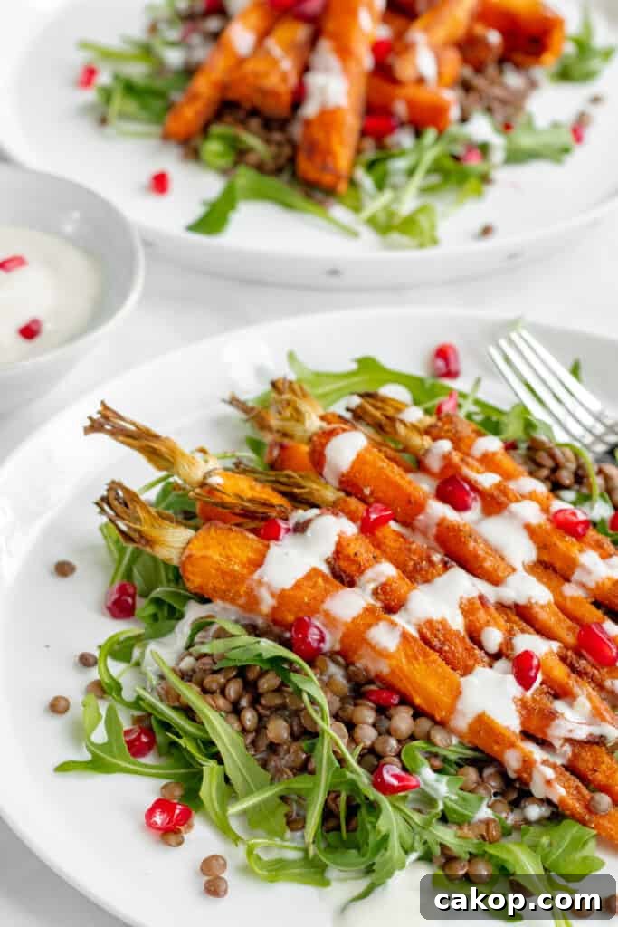 Spiced Carrot and Lentil Salad with Cumin & Herb Dressing 6 Spiced Carrot & Lentil Salad - Healthy, GF & Vegan! Georgie Eats.