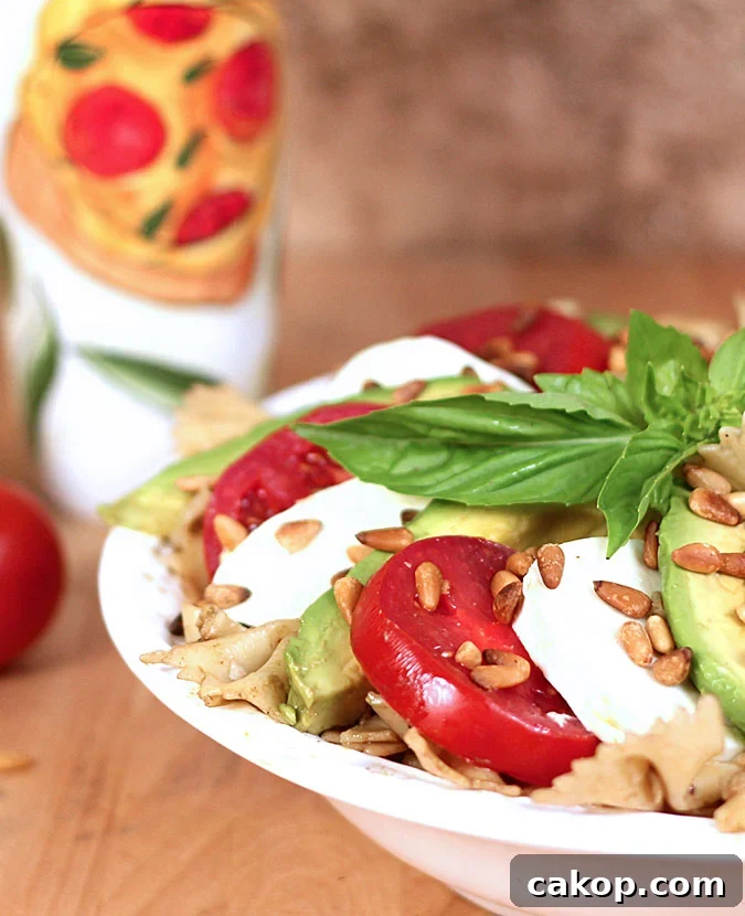 Caprese Pasta with Avocado
