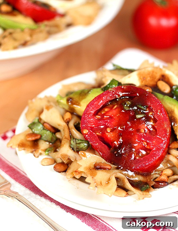 Caprese Pasta with Avocado