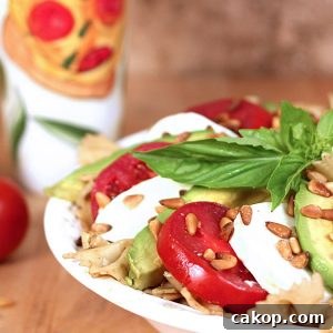 Caprese Pasta with Avocado