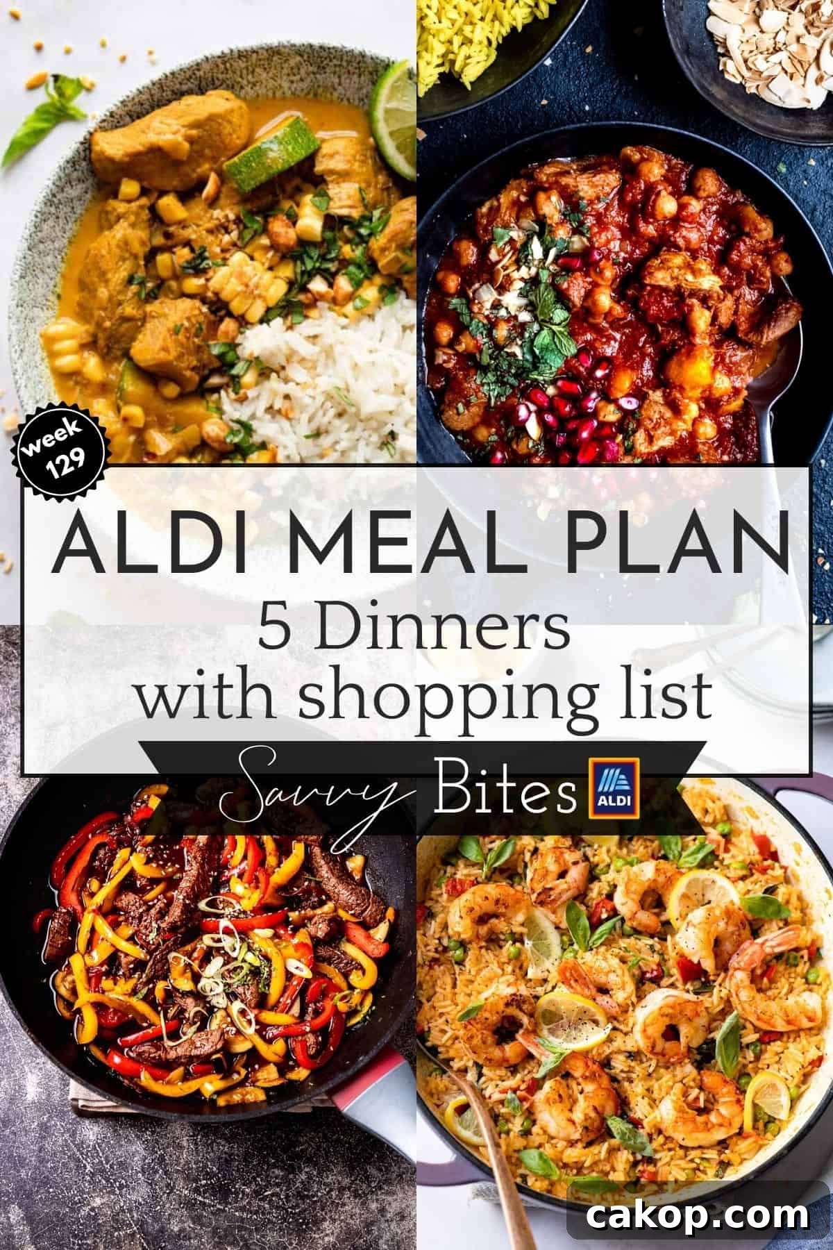 Budget meal plan photo collage.