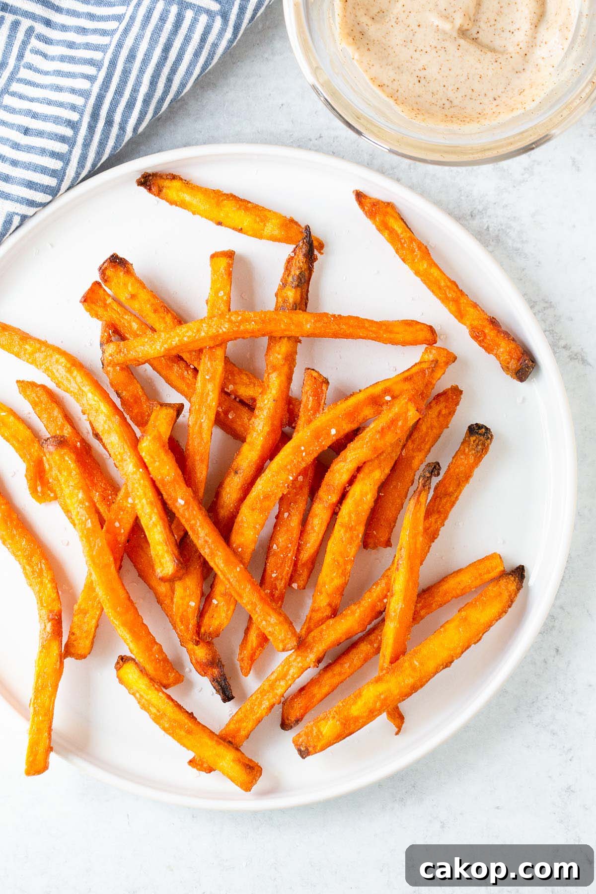 Sweet potato fries on a plate.