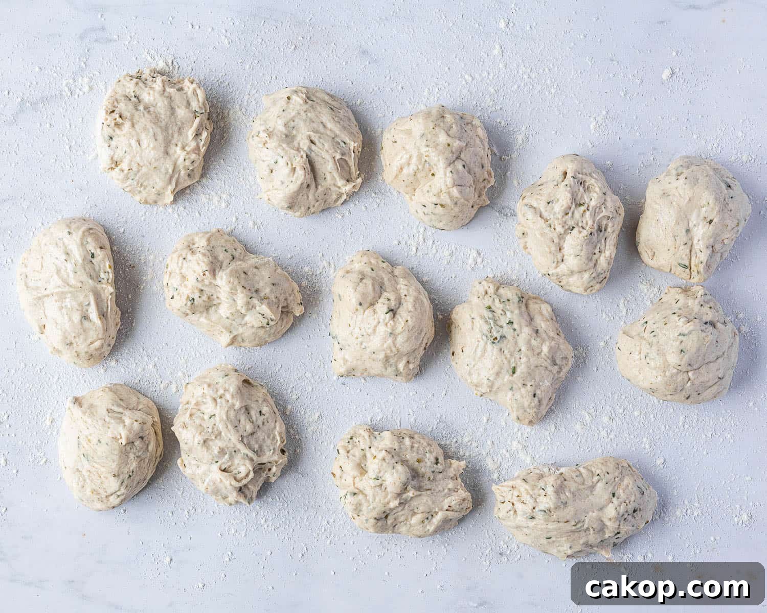 Step 4, thje dough divided into pieces.