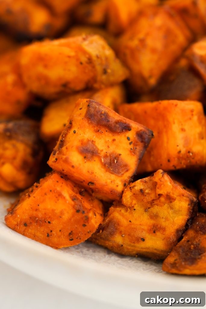 air fryer sweet potato chunk