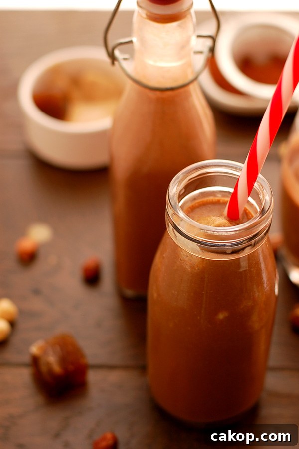 Chocolate Hazelnut Milk with Creamy Ice Cubes