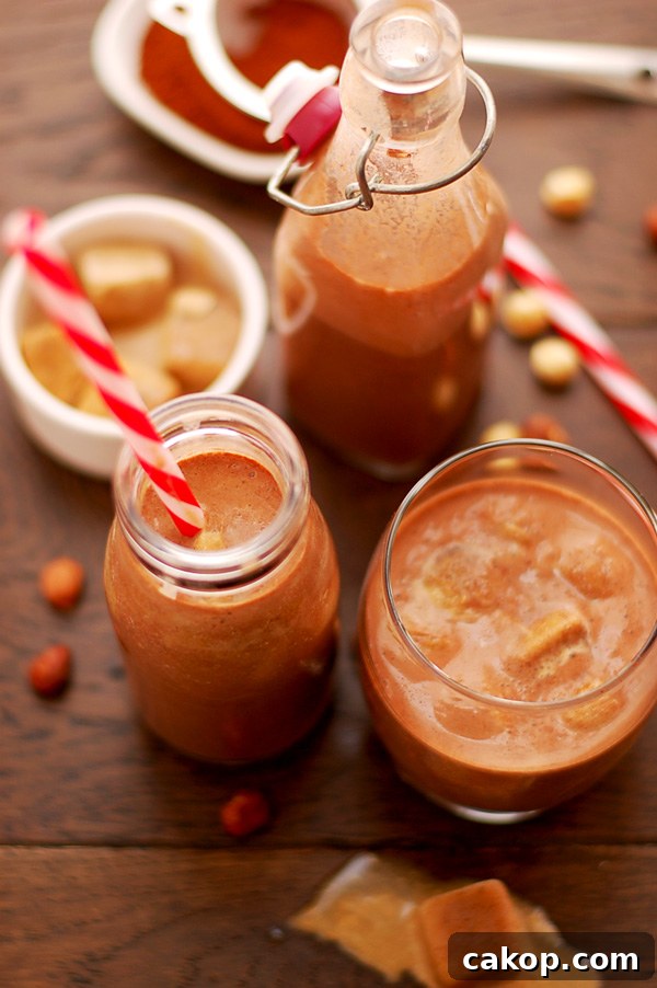 Chocolate Hazelnut Milk with Creamy Ice Cubes