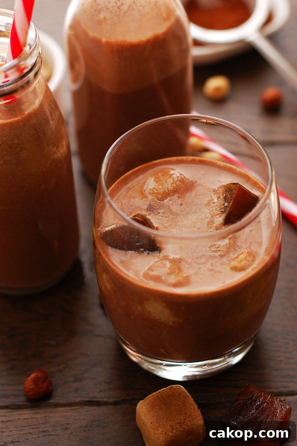 Chocolate Milk with Creamy Coffee Ice Cubes
