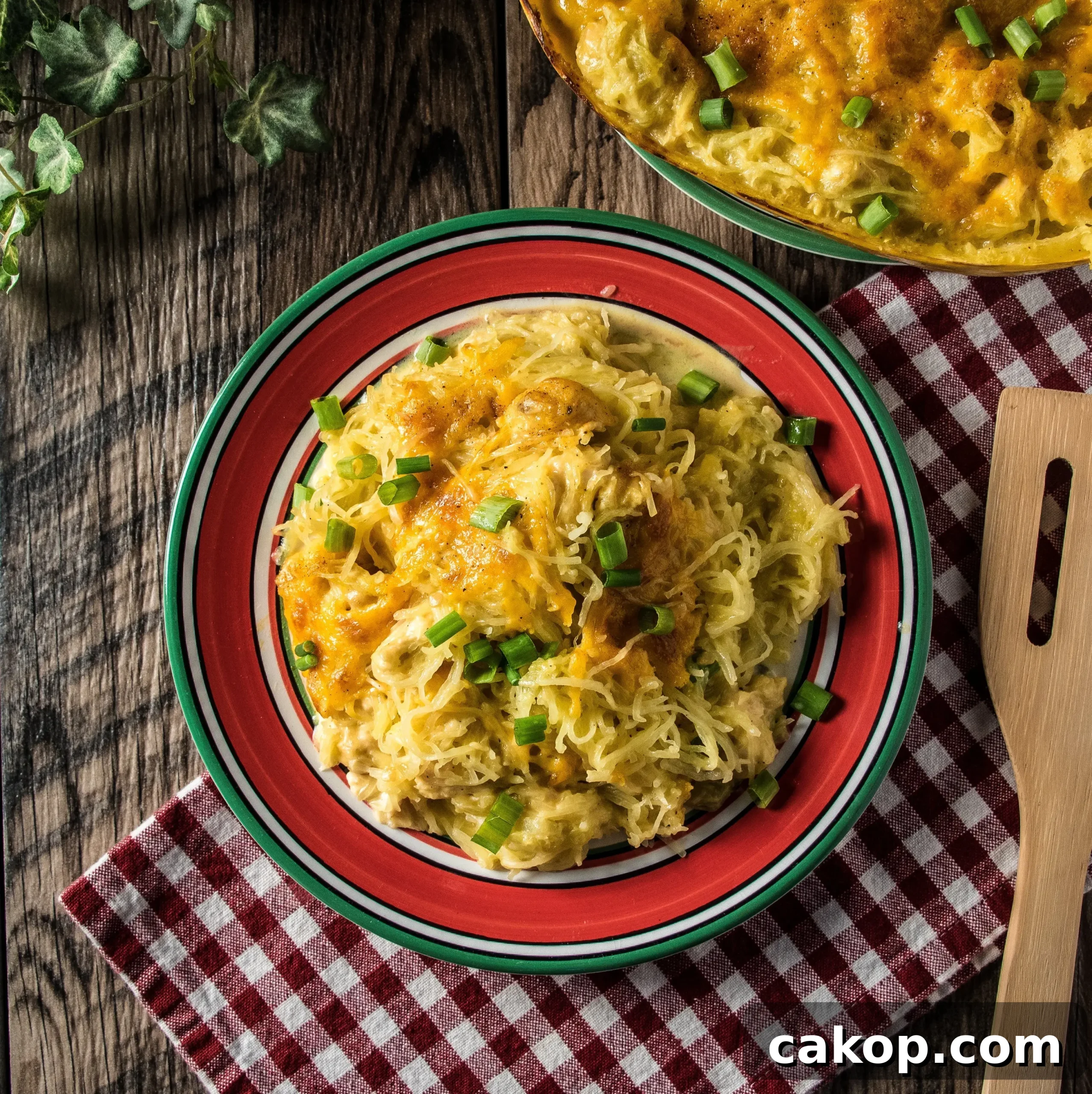 Served spaghetti squash
