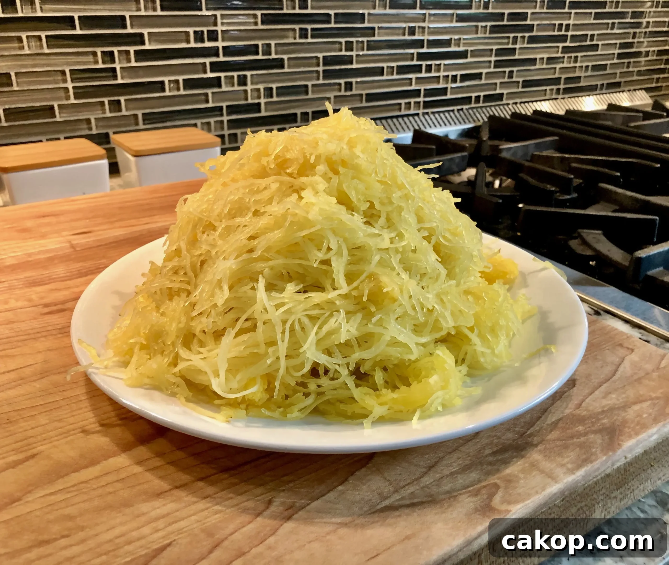 Cut spaghetti squash
