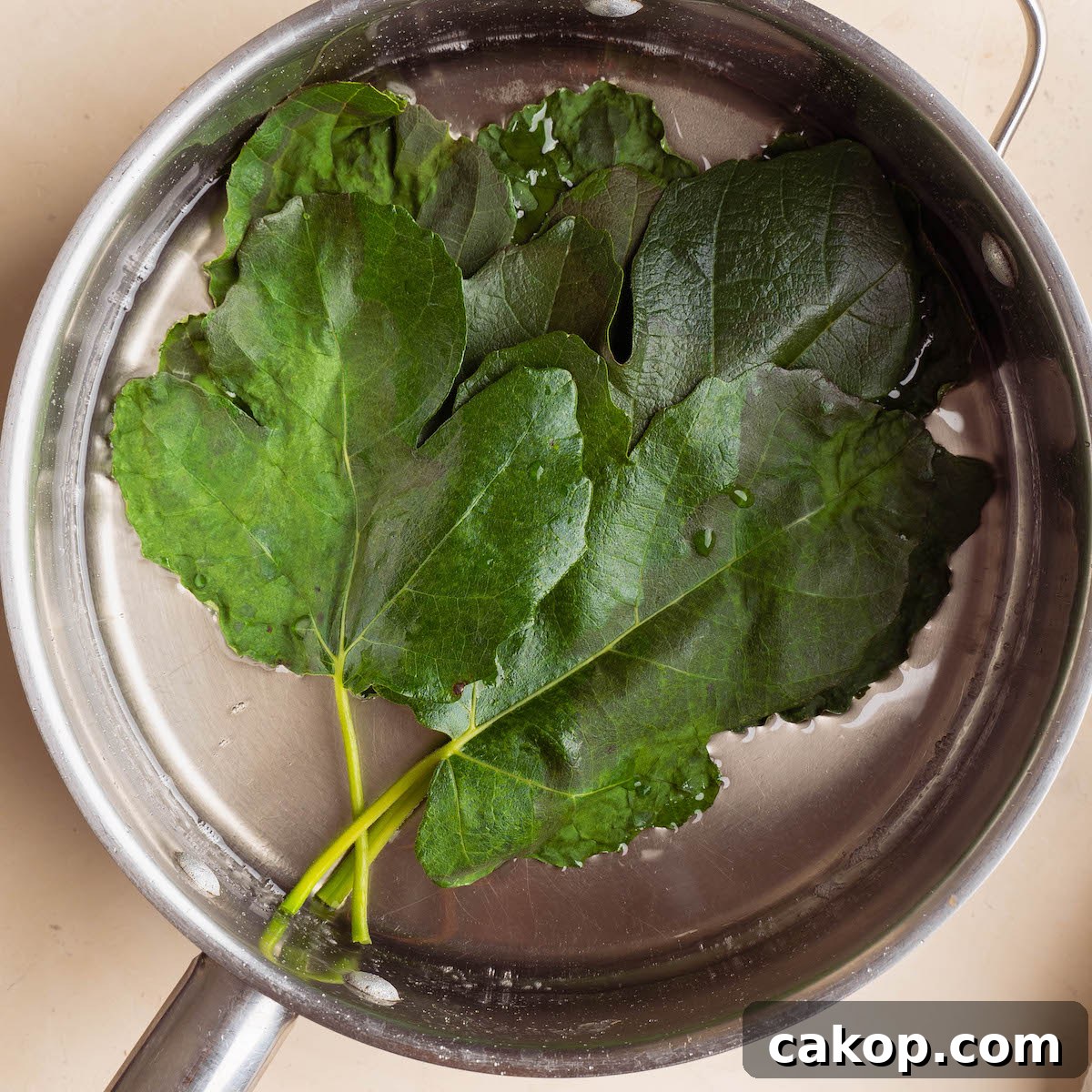Fig leaves infusing in simple syrup