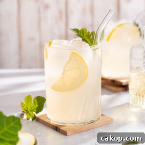 Lemonade made with fig leaf syrup